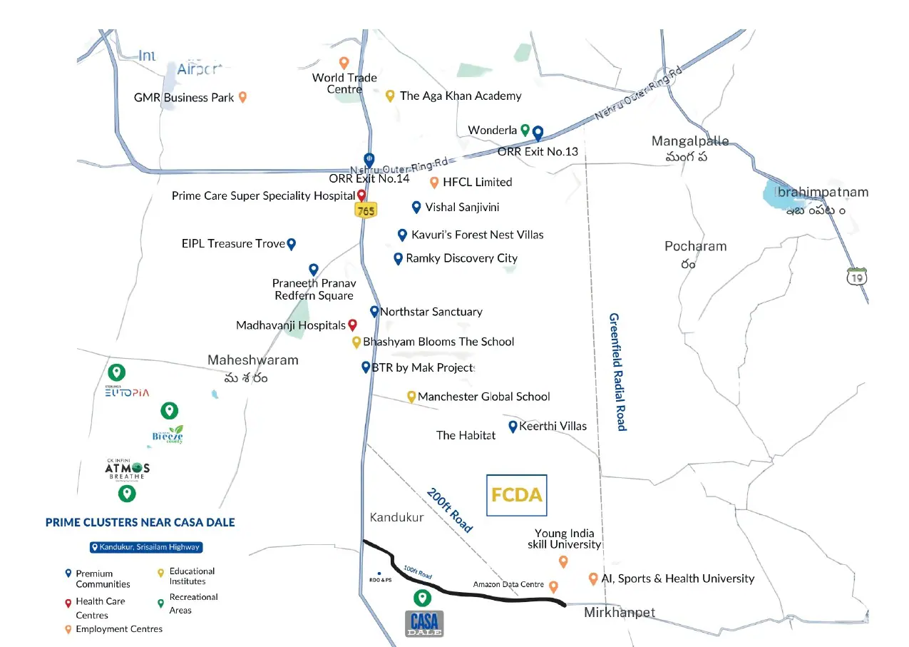 Location map for Casa Dale