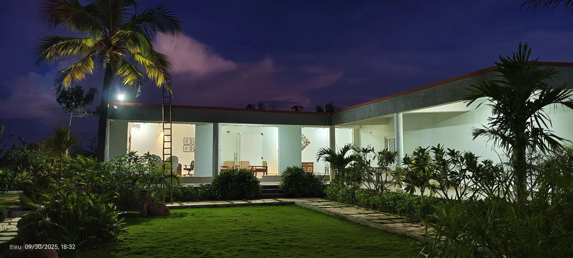 Amara Haven illuminated at night