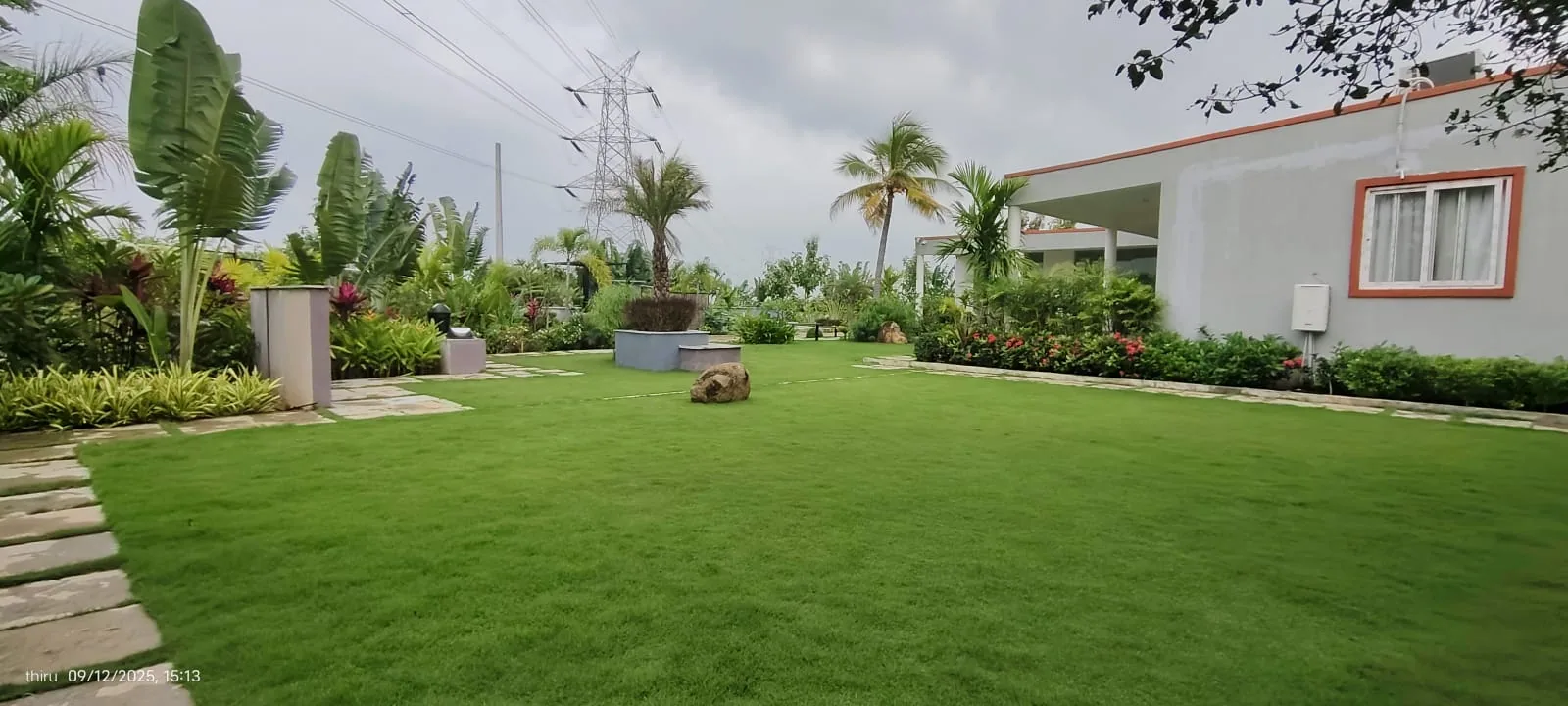 Open lawn beside the Amara Haven residence