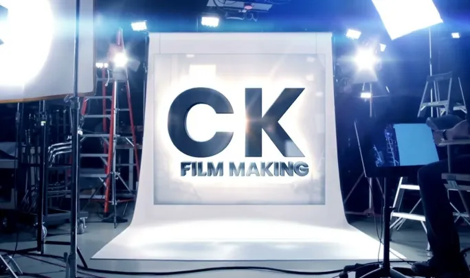 CK Filmmaking studio set with production lights