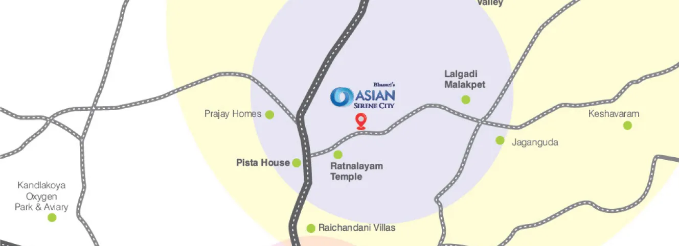 Location map for Bhanuri’s Asian Serene City