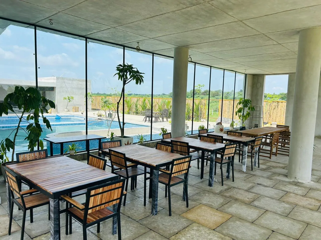 R.House restaurant block overlooking the pool